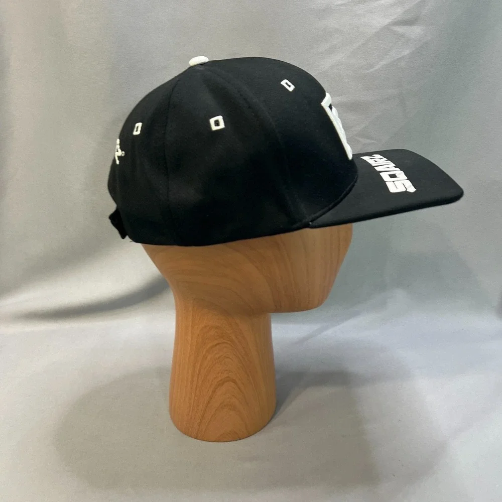 SQAIRZ Golf Cap Men OSFM Black Performance Mesh Adjustable Strapback Embroidered